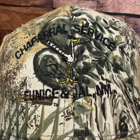 Chaparral Service Roadrunner Hat Camo Adjustable Strapback Cap Eunice Jal NM Oil - Picture 5 of 8